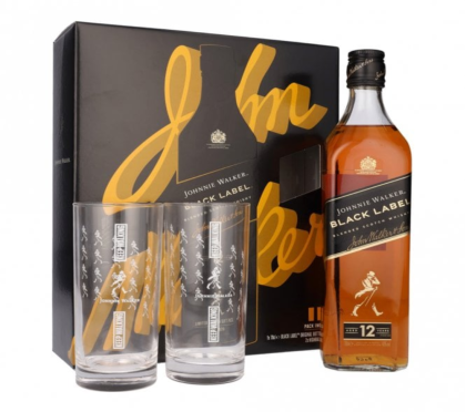 JOHNNIE WALKER BLACK LABEL 700ML+2 CLASSES